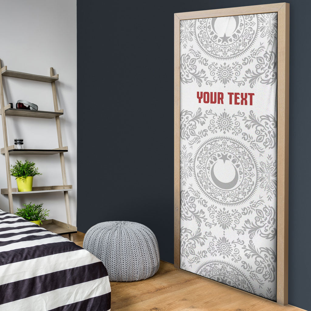 Custom World Football 2026 Turkey Door Cover Crescent Stars Ottoman Baroque White Version