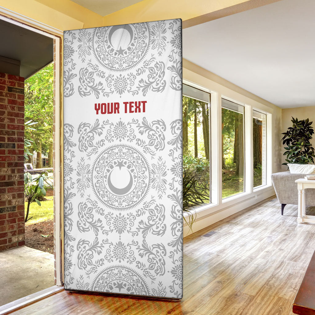Custom World Football 2026 Turkey Door Cover Crescent Stars Ottoman Baroque White Version