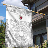 World Football 2026 Turkey Garden Flag Crescent Stars Ottoman Baroque White Version