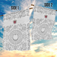 World Football 2026 Turkey Garden Flag Crescent Stars Ottoman Baroque White Version