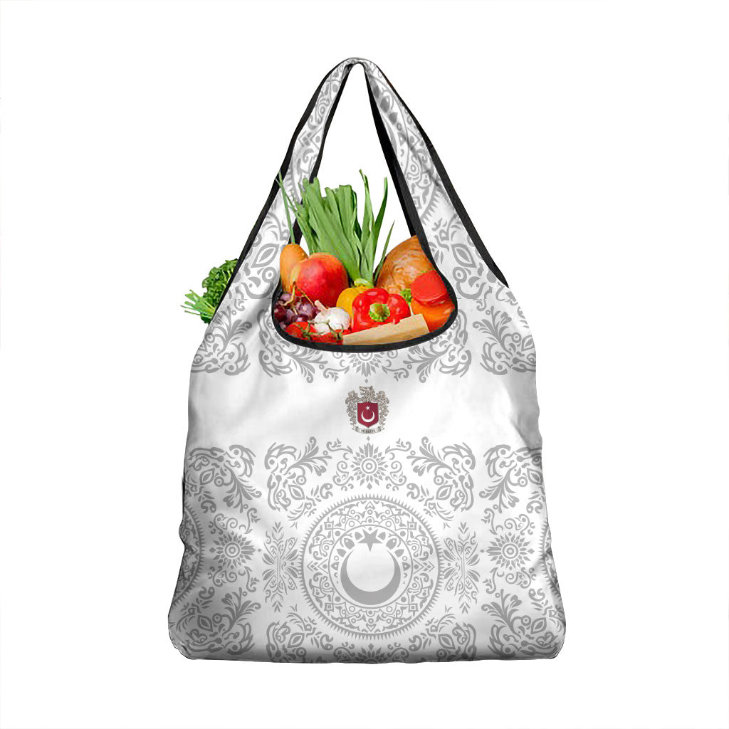 World Football 2026 Turkey Grocery Bag Crescent Stars Ottoman Baroque White Version