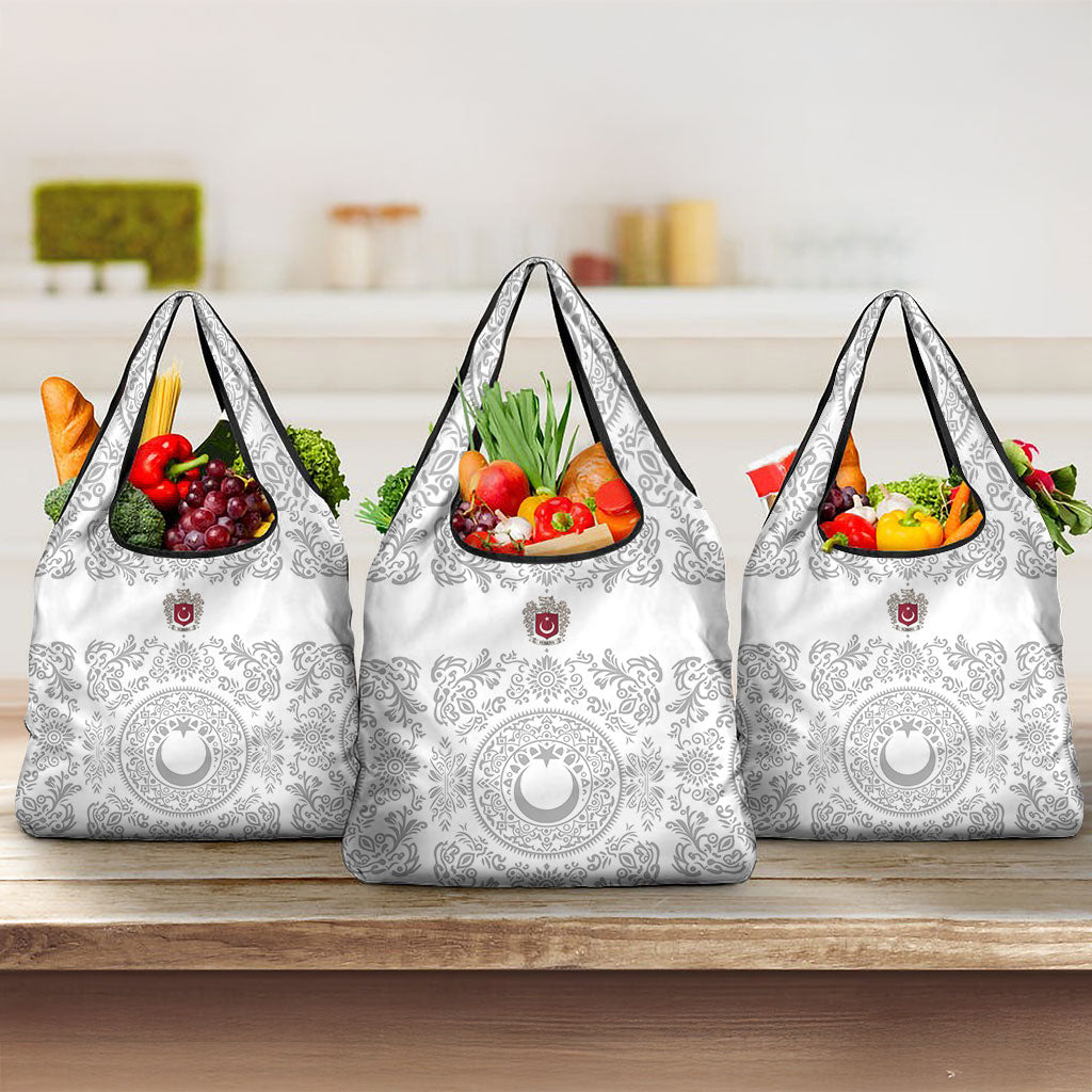 World Football 2026 Turkey Grocery Bag Crescent Stars Ottoman Baroque White Version