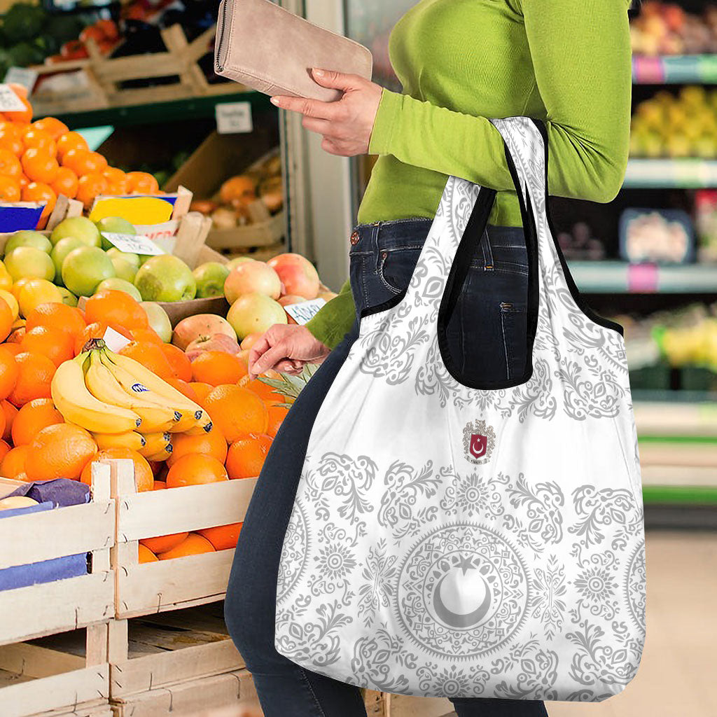 World Football 2026 Turkey Grocery Bag Crescent Stars Ottoman Baroque White Version