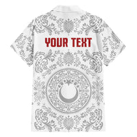 Custom World Football 2026 Turkey Hawaiian Shirt Crescent Stars Ottoman Baroque White Version