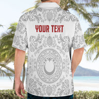 Custom World Football 2026 Turkey Hawaiian Shirt Crescent Stars Ottoman Baroque White Version
