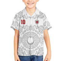 Custom World Football 2026 Turkey Hawaiian Shirt Crescent Stars Ottoman Baroque White Version