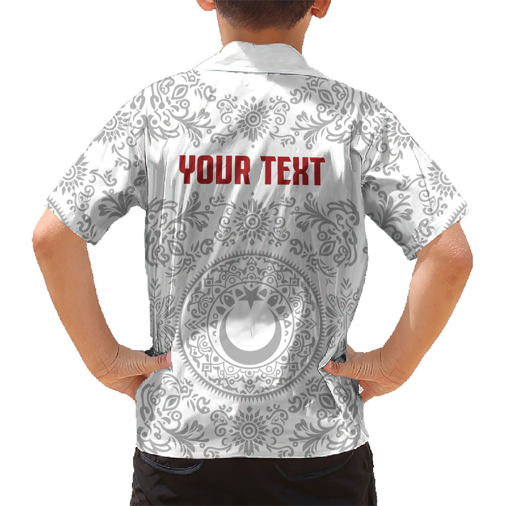 Custom World Football 2026 Turkey Hawaiian Shirt Crescent Stars Ottoman Baroque White Version