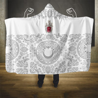 World Football 2026 Turkey Hooded Blanket Crescent Stars Ottoman Baroque White Version