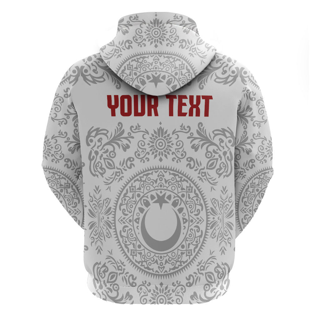 Custom World Football 2026 Turkey Hoodie Crescent Stars Ottoman Baroque White Version