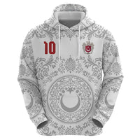 Custom World Football 2026 Turkey Hoodie Crescent Stars Ottoman Baroque White Version