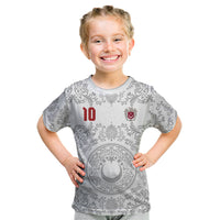 Custom World Football 2026 Turkey Kid T Shirt Crescent Stars Ottoman Baroque White Version