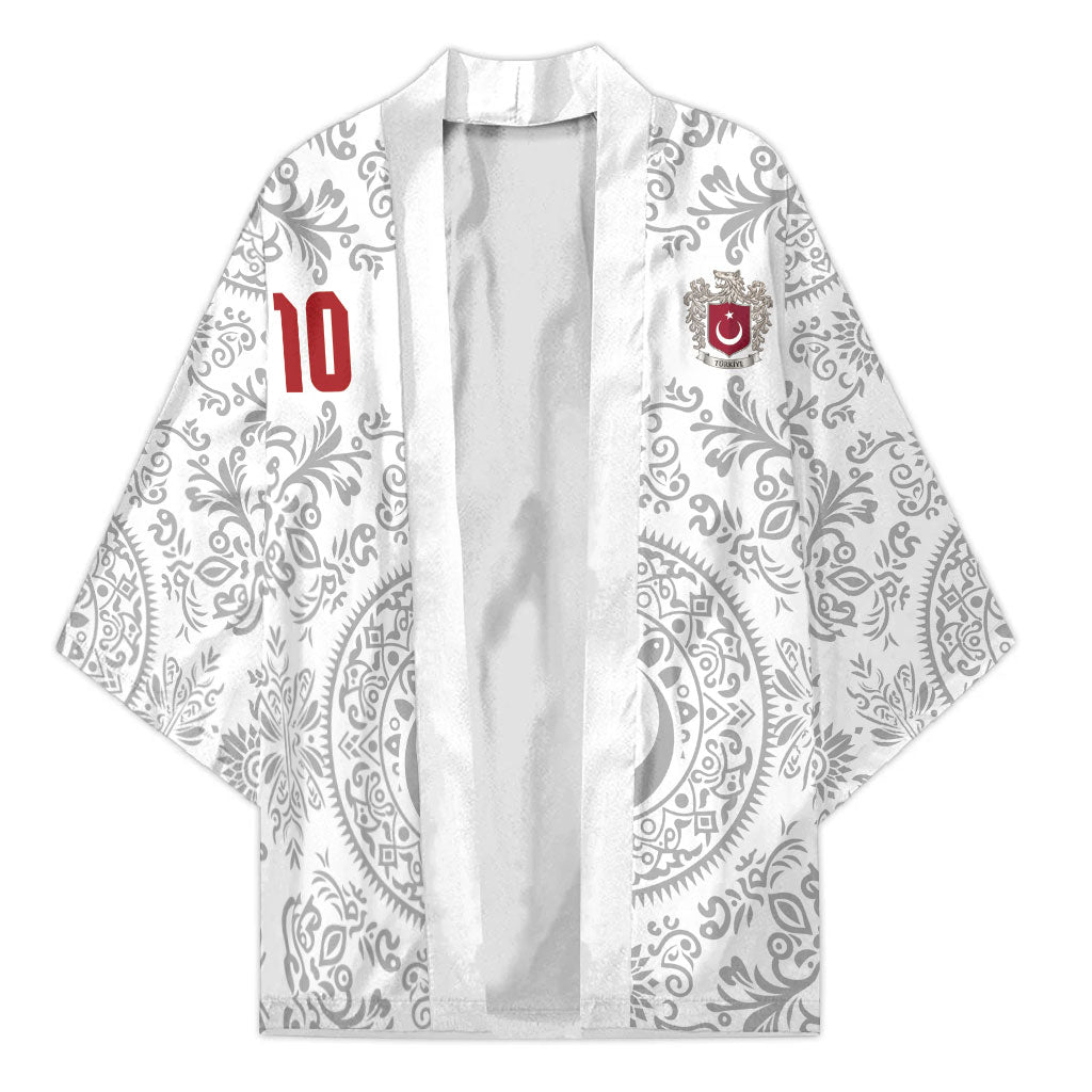 Custom World Football 2026 Turkey Kimono Crescent Stars Ottoman Baroque White Version