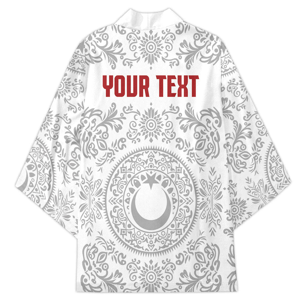 Custom World Football 2026 Turkey Kimono Crescent Stars Ottoman Baroque White Version