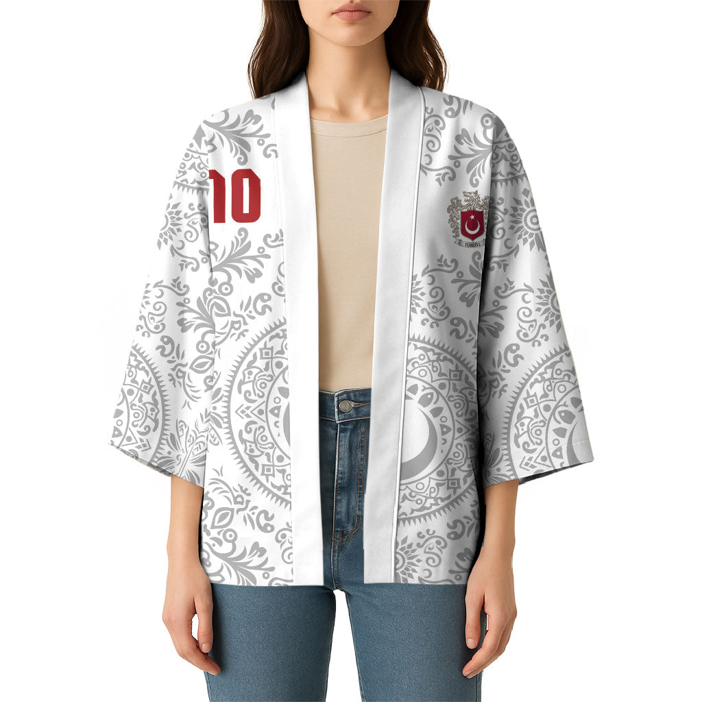 Custom World Football 2026 Turkey Kimono Crescent Stars Ottoman Baroque White Version