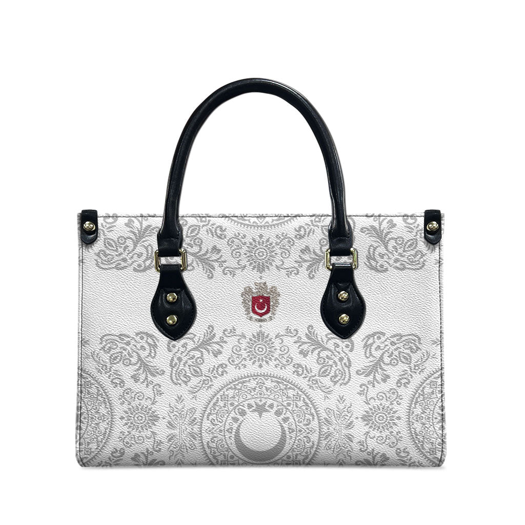 World Football 2026 Turkey Leather Bag Crescent Stars Ottoman Baroque White Version