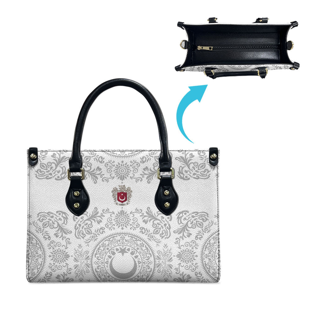 World Football 2026 Turkey Leather Bag Crescent Stars Ottoman Baroque White Version