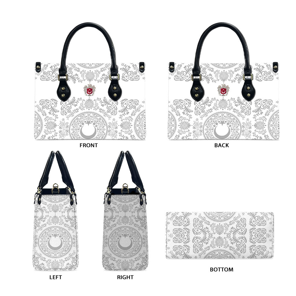World Football 2026 Turkey Leather Bag Crescent Stars Ottoman Baroque White Version