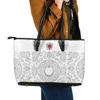 World Football 2026 Turkey Leather Tote Bag Crescent Stars Ottoman Baroque White Version