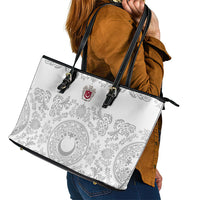 World Football 2026 Turkey Leather Tote Bag Crescent Stars Ottoman Baroque White Version