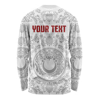 Custom World Football 2026 Turkey Long Sleeve Shirt Crescent Stars Ottoman Baroque White Version
