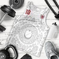 Custom World Football 2026 Turkey Men Tank Top Crescent Stars Ottoman Baroque White Version