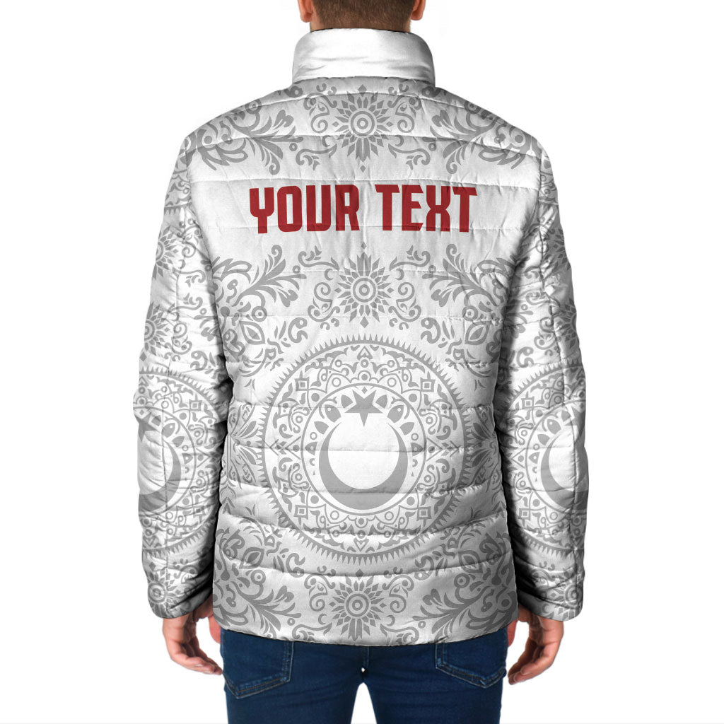 Custom World Football 2026 Turkey Padded Jacket Crescent Stars Ottoman Baroque White Version