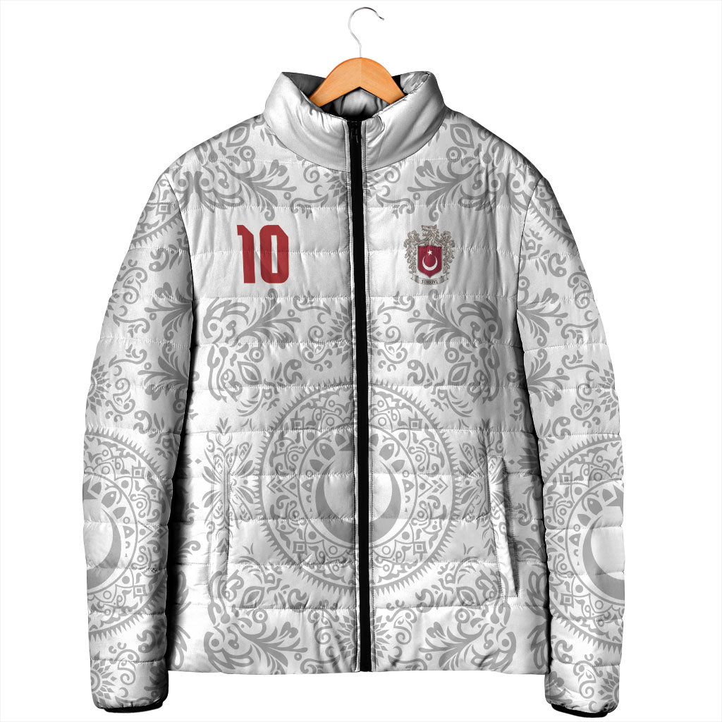 Custom World Football 2026 Turkey Padded Jacket Crescent Stars Ottoman Baroque White Version