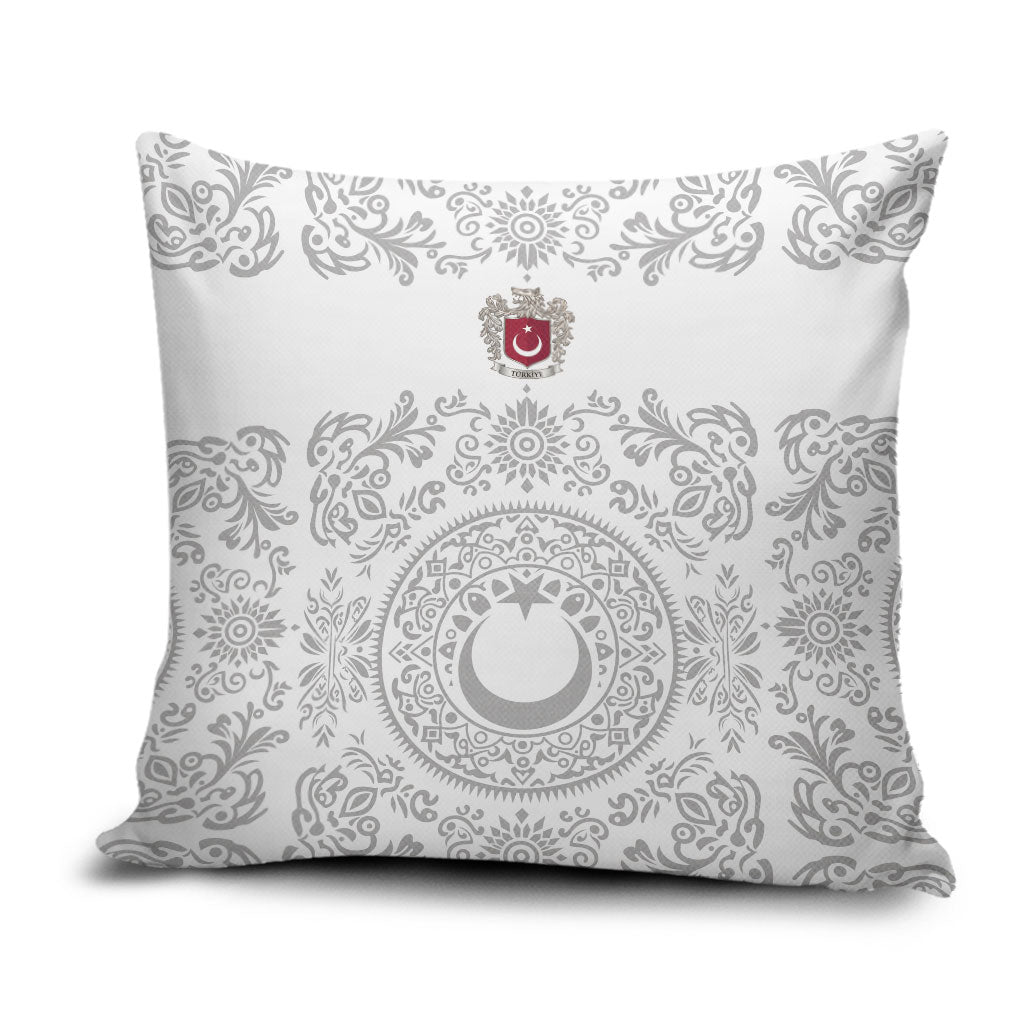 World Football 2026 Turkey Pillow Cover Crescent Stars Ottoman Baroque White Version