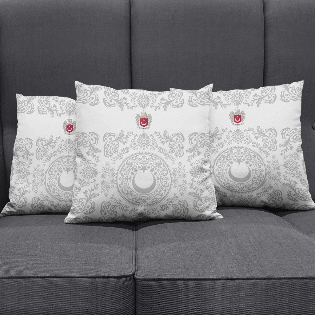 World Football 2026 Turkey Pillow Cover Crescent Stars Ottoman Baroque White Version