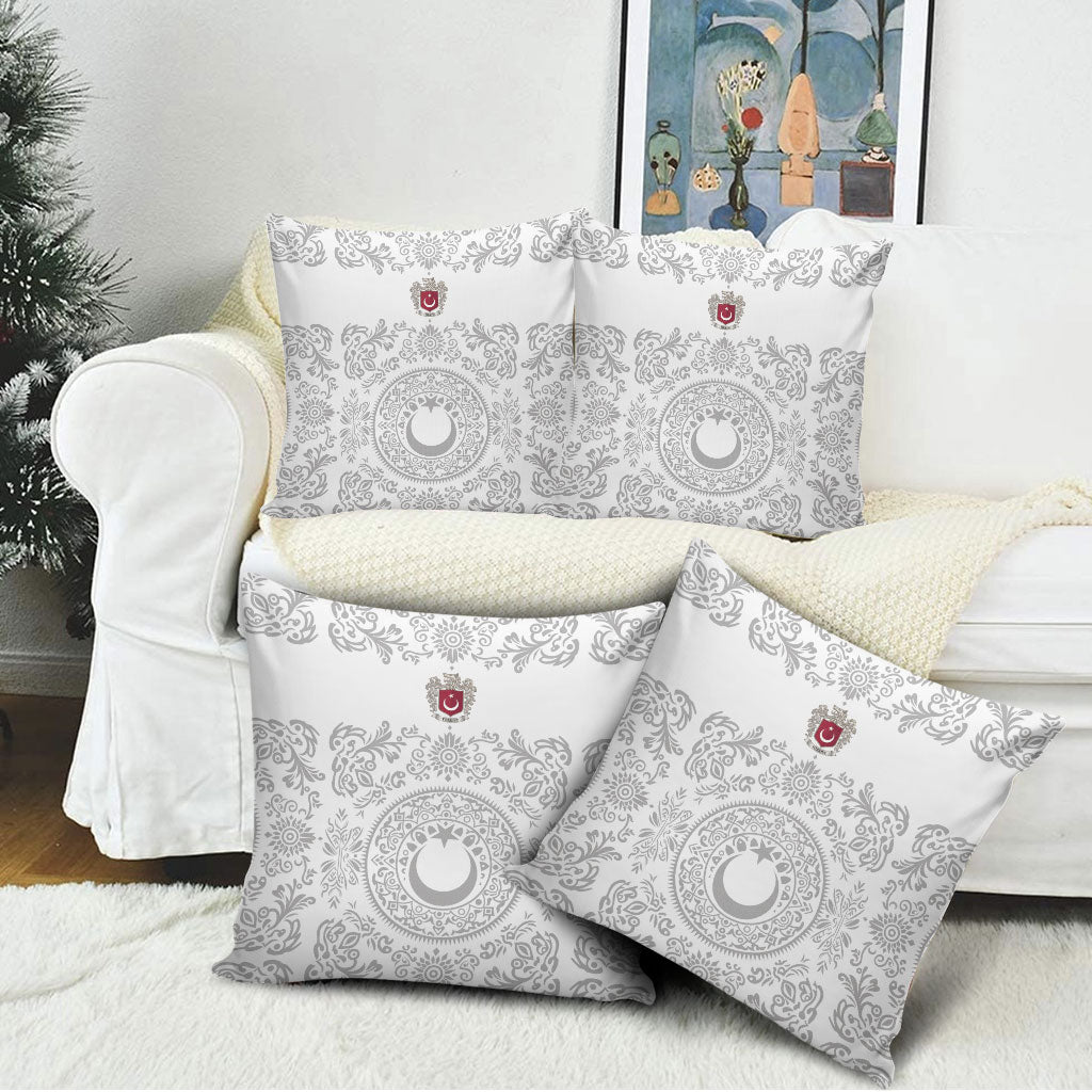 World Football 2026 Turkey Pillow Cover Crescent Stars Ottoman Baroque White Version