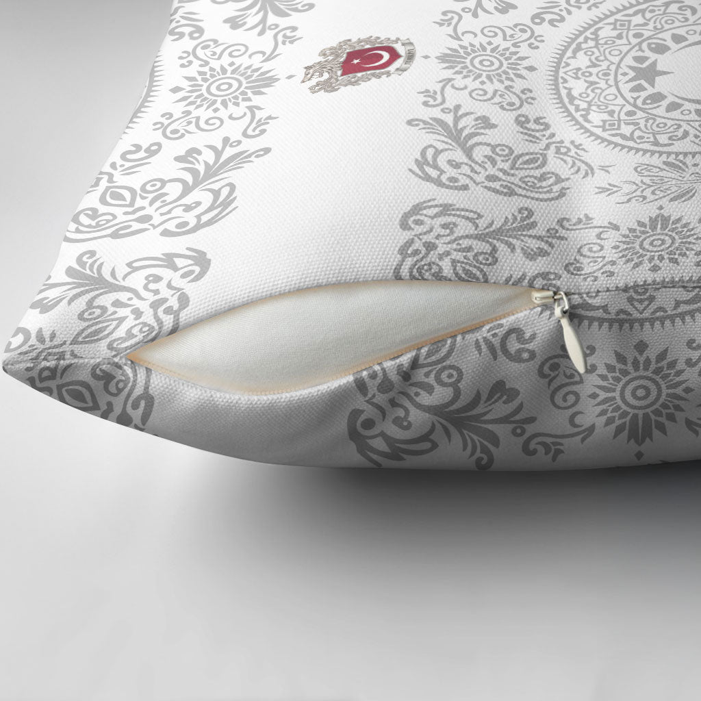 World Football 2026 Turkey Pillow Cover Crescent Stars Ottoman Baroque White Version