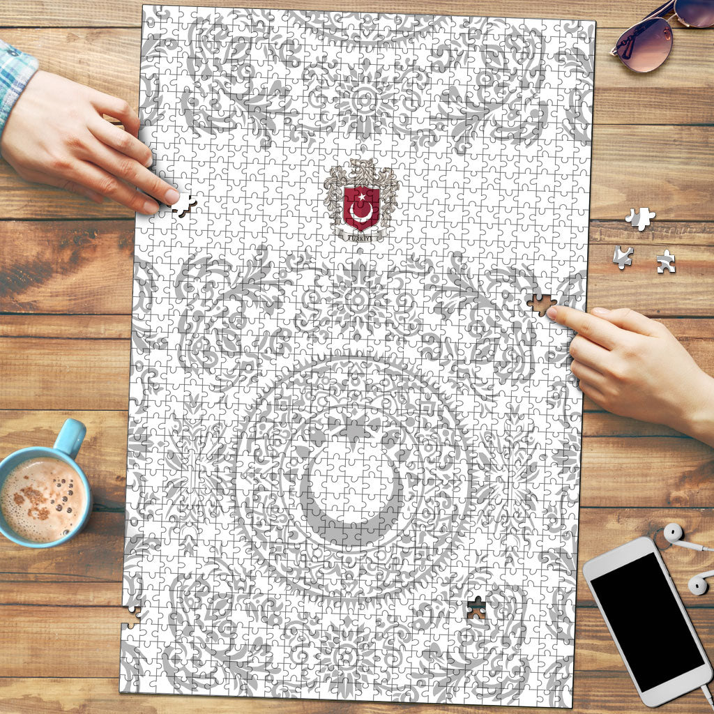 World Football 2026 Turkey Puzzle Crescent Stars Ottoman Baroque White Version