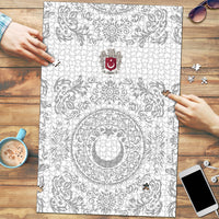 World Football 2026 Turkey Puzzle Crescent Stars Ottoman Baroque White Version