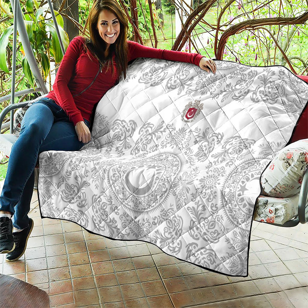 World Football 2026 Turkey Quilt Crescent Stars Ottoman Baroque White Version