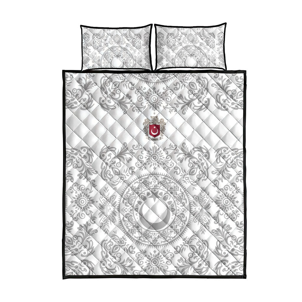 World Football 2026 Turkey Quilt Bed Set Crescent Stars Ottoman Baroque White Version