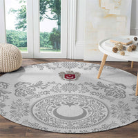 World Football 2026 Turkey Round Carpet Crescent Stars Ottoman Baroque White Version