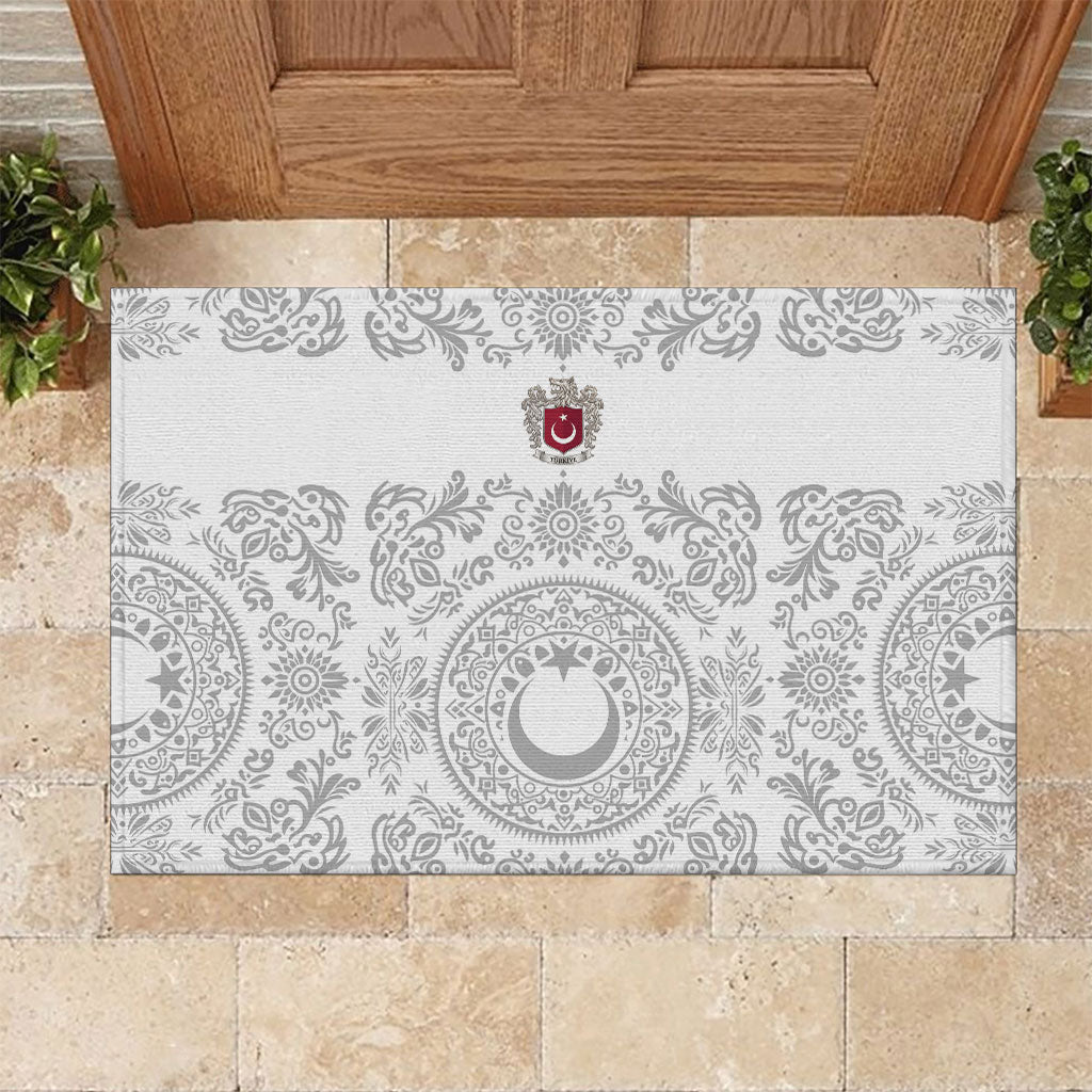 World Football 2026 Turkey Rubber Doormat Crescent Stars Ottoman Baroque White Version