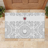 World Football 2026 Turkey Rubber Doormat Crescent Stars Ottoman Baroque White Version