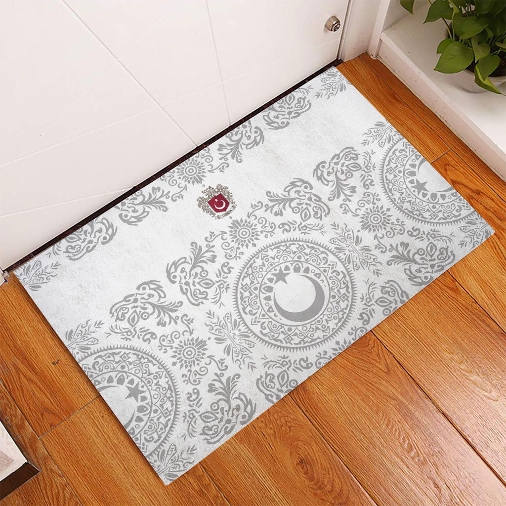 World Football 2026 Turkey Rubber Doormat Crescent Stars Ottoman Baroque White Version