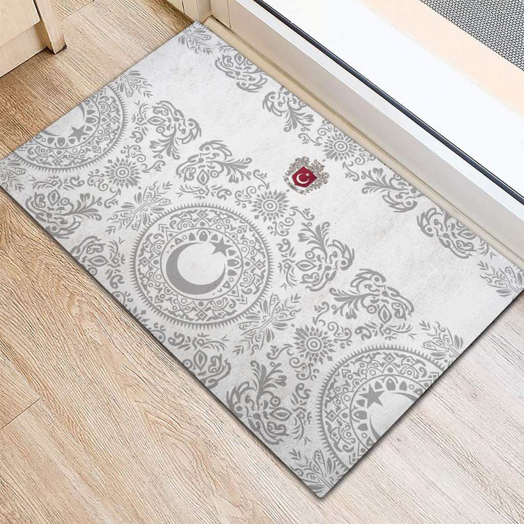 World Football 2026 Turkey Rubber Doormat Crescent Stars Ottoman Baroque White Version