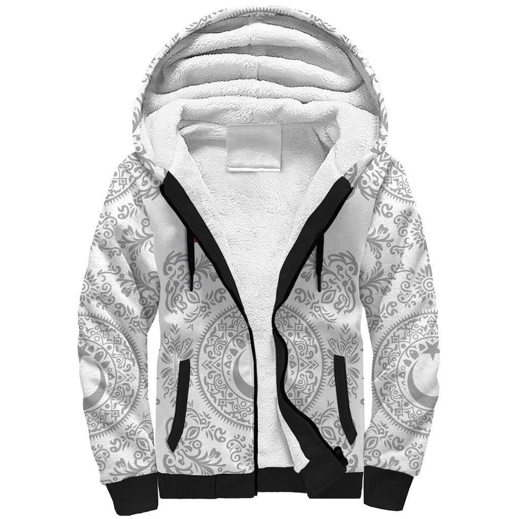 Custom World Football 2026 Turkey Sherpa Hoodie Crescent Stars Ottoman Baroque White Version