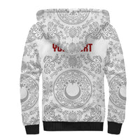 Custom World Football 2026 Turkey Sherpa Hoodie Crescent Stars Ottoman Baroque White Version