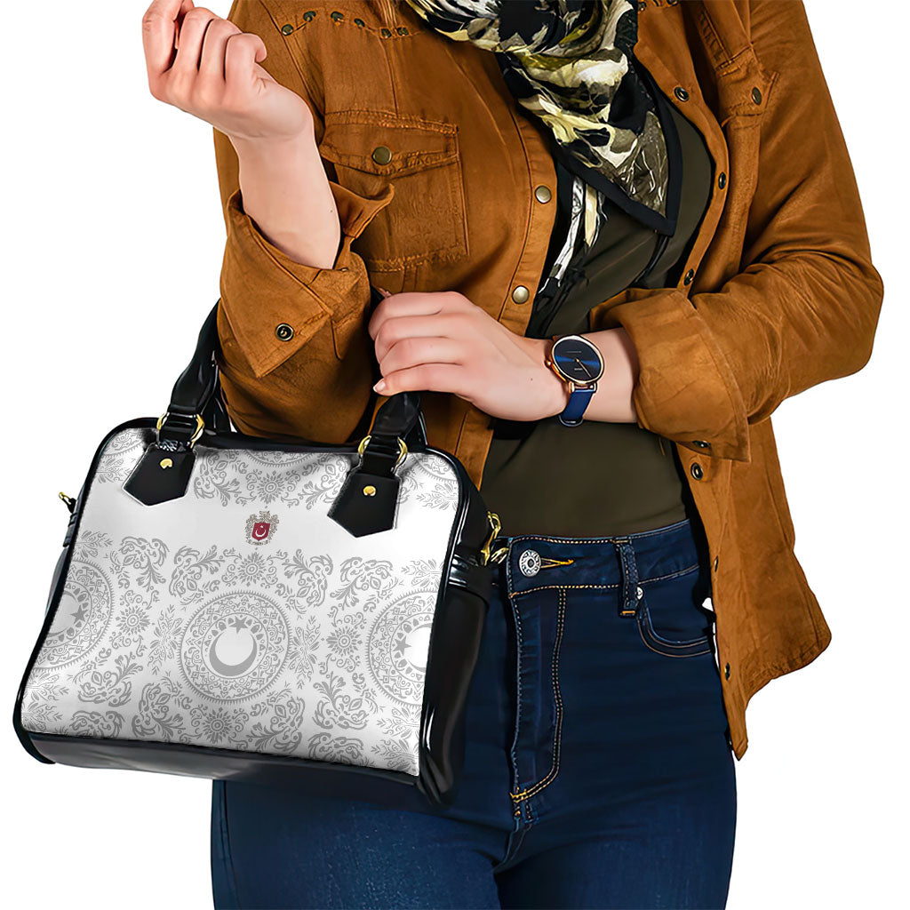 World Football 2026 Turkey Shoulder Handbag Crescent Stars Ottoman Baroque White Version