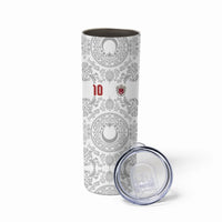 Custom World Football 2026 Turkey Skinny Tumbler Crescent Stars Ottoman Baroque White Version
