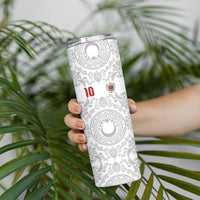 Custom World Football 2026 Turkey Skinny Tumbler Crescent Stars Ottoman Baroque White Version