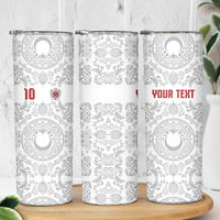 Custom World Football 2026 Turkey Skinny Tumbler Crescent Stars Ottoman Baroque White Version