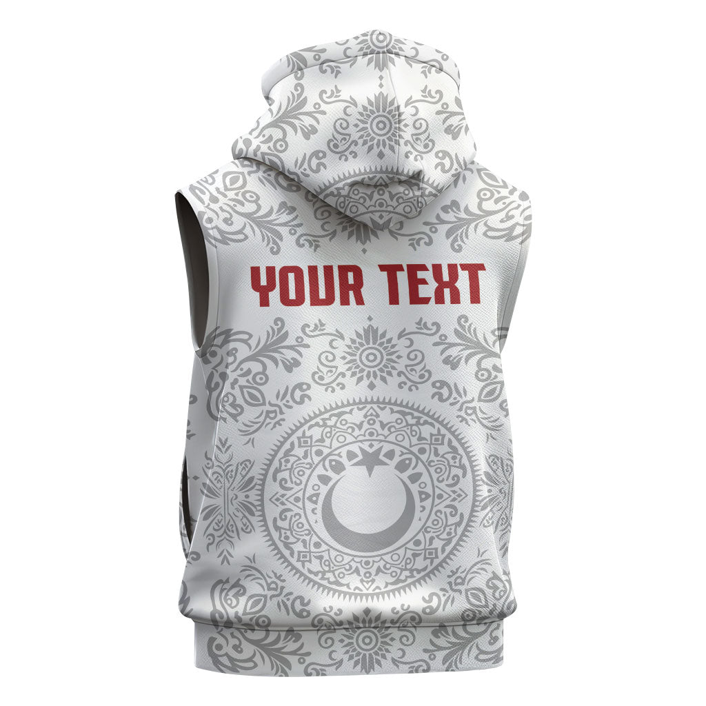 Custom World Football 2026 Turkey Sleeveless Hoodie Crescent Stars Ottoman Baroque White Version