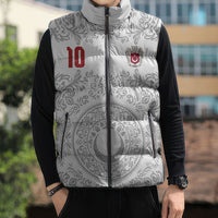 Custom World Football 2026 Turkey Sleeveless Puffer Jacket Crescent Stars Ottoman Baroque White Version