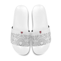 World Football 2026 Turkey Slide Sandals Crescent Stars Ottoman Baroque White Version