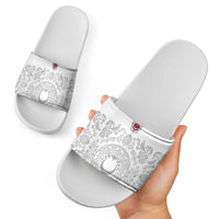 World Football 2026 Turkey Slide Sandals Crescent Stars Ottoman Baroque White Version